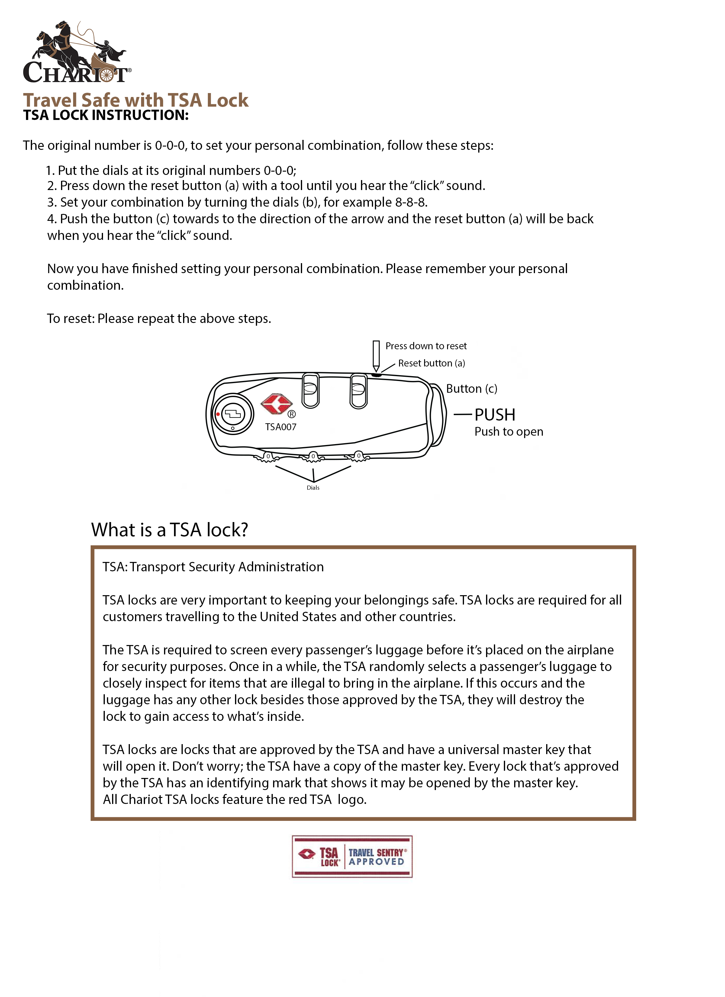 TSA Lock Instructions
