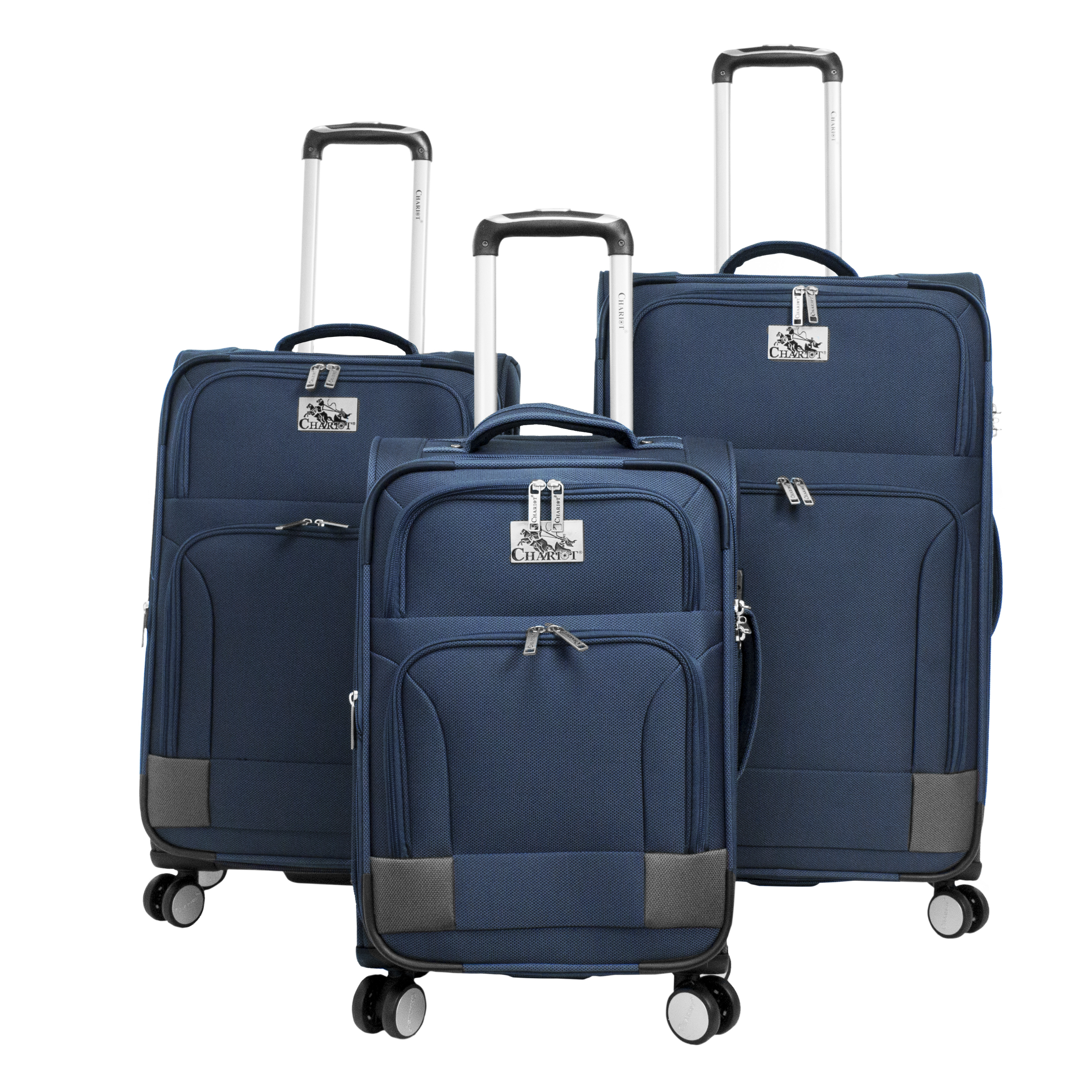 Blue and Grey Soft Case Luggage