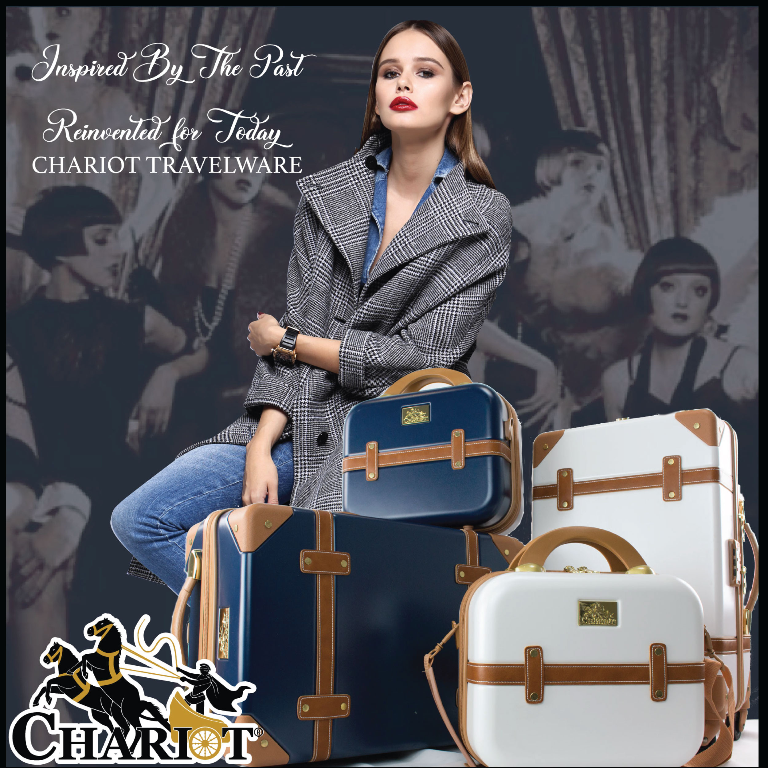 Chariot Regal 2-Piece Hardside Carry-On Spinner Luggage Set - Ivory