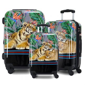 3-piece Chariot Travelware hardside spinner Mod Tiger luggage set