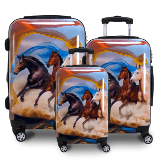 Chariot Travelware CHH-52 Mustang Hardside Multi-Color Horse Luggage Side
