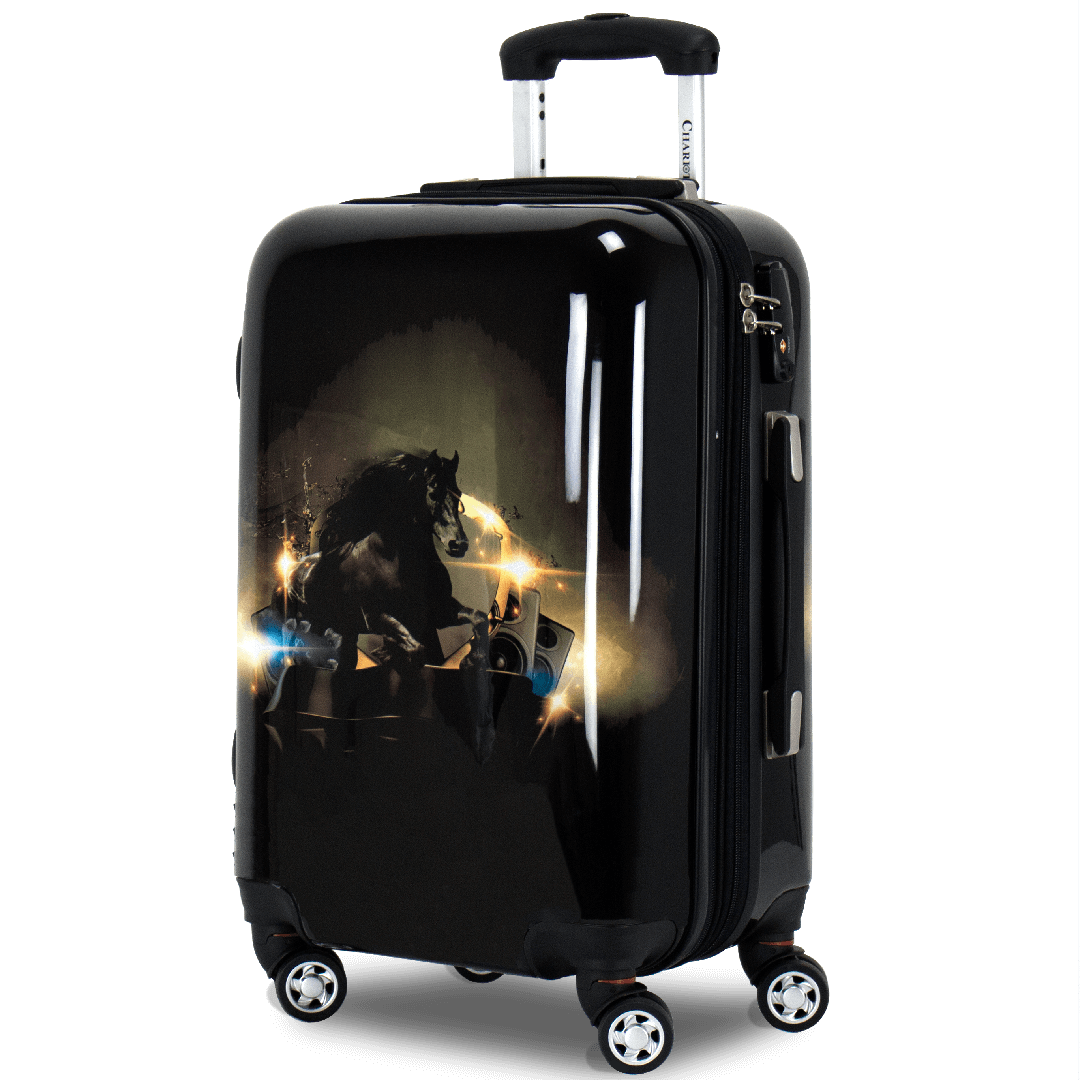 Chariot Travelware CHH-52 Stallion Hardside Black Horse Luggage Set